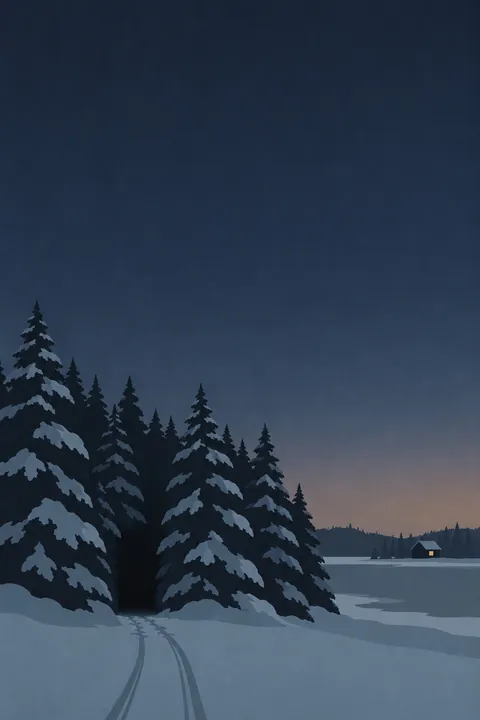 The day page picture for Stopping by Woods on a Snowy Evening.